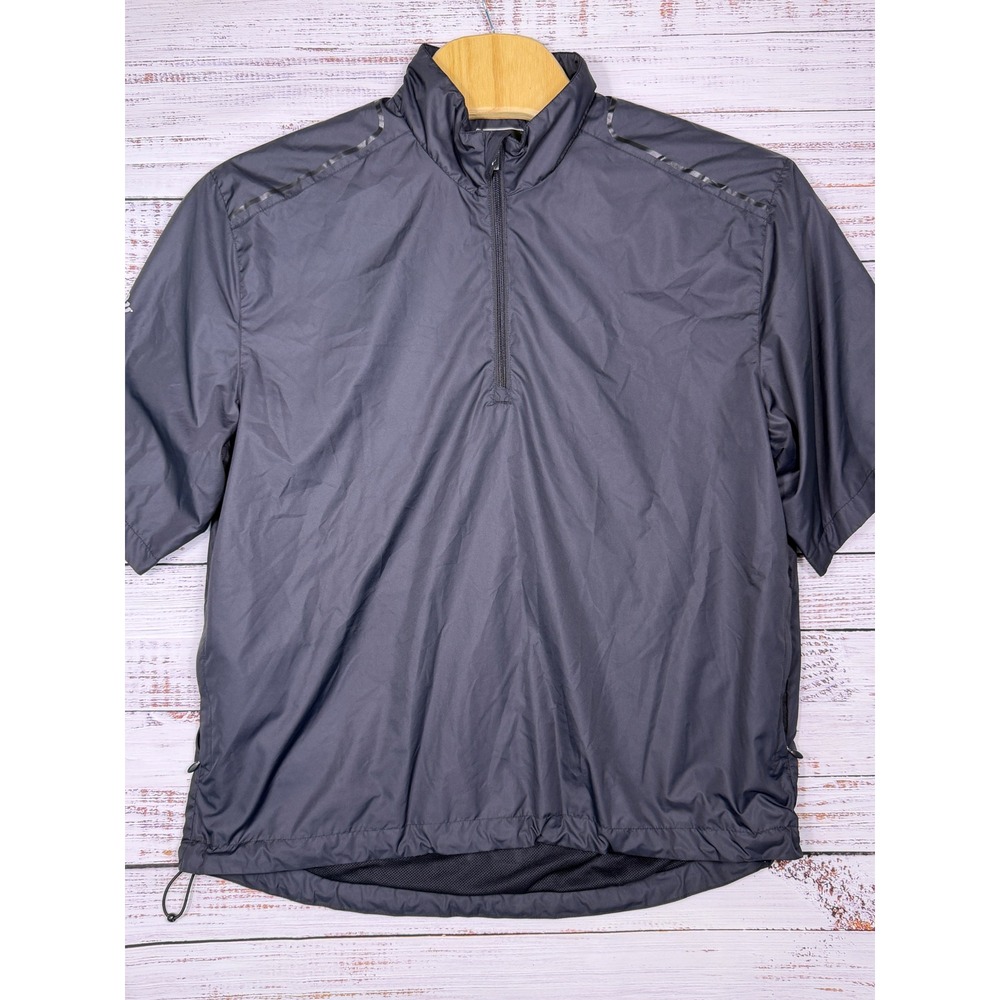 Callaway Windbreaker Pullover Mens XL Black Short Sleeve Weather Series 1/4 Zip